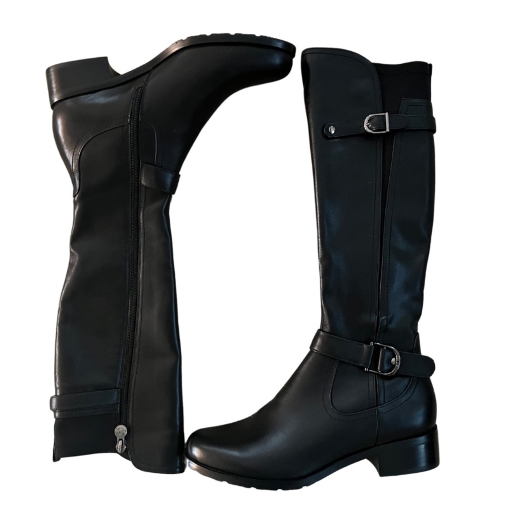 NEVER WORN SoleMani Abigail tall black leather boot